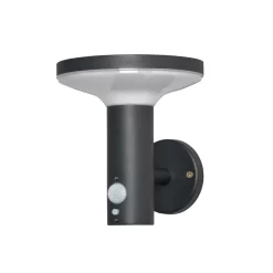 Tarak LED Outdoor Solar Wall Light With PIR Sensor, Black