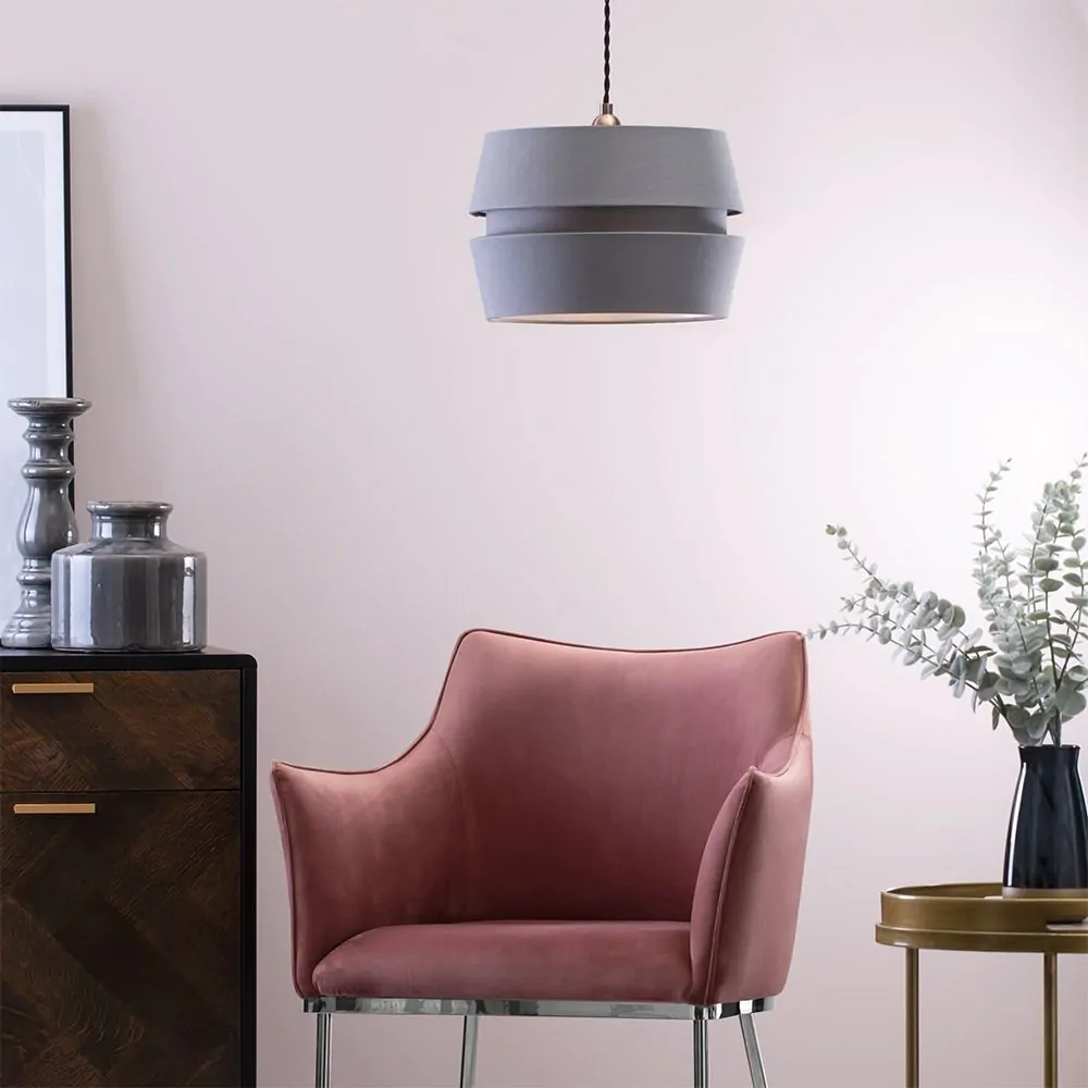 Three Layer Linen Easyfit Shade, Grey - Image 2