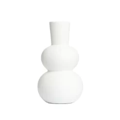 Totem Bump Ceramic Vase, White