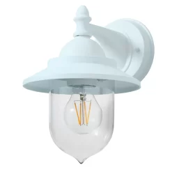 Trent Outdoor Fisherman Style Lantern Wall Light, Pale Blue