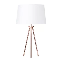 Tristan Tripod Table Lamp, Copper And White