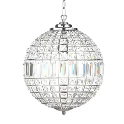 Ursula Small Crystal Ball Pendant, Chrome