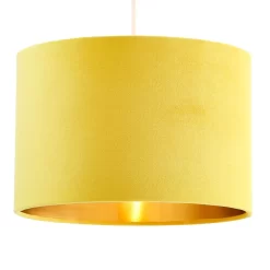 Velvet 30cm Easyfit Shade, Ochre And Brass