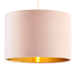 Velvet 30cm Easyfit Shade, Pink And Brass