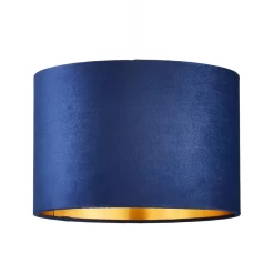 Velvet 30cm Easyfit Shade, Navy And Brass