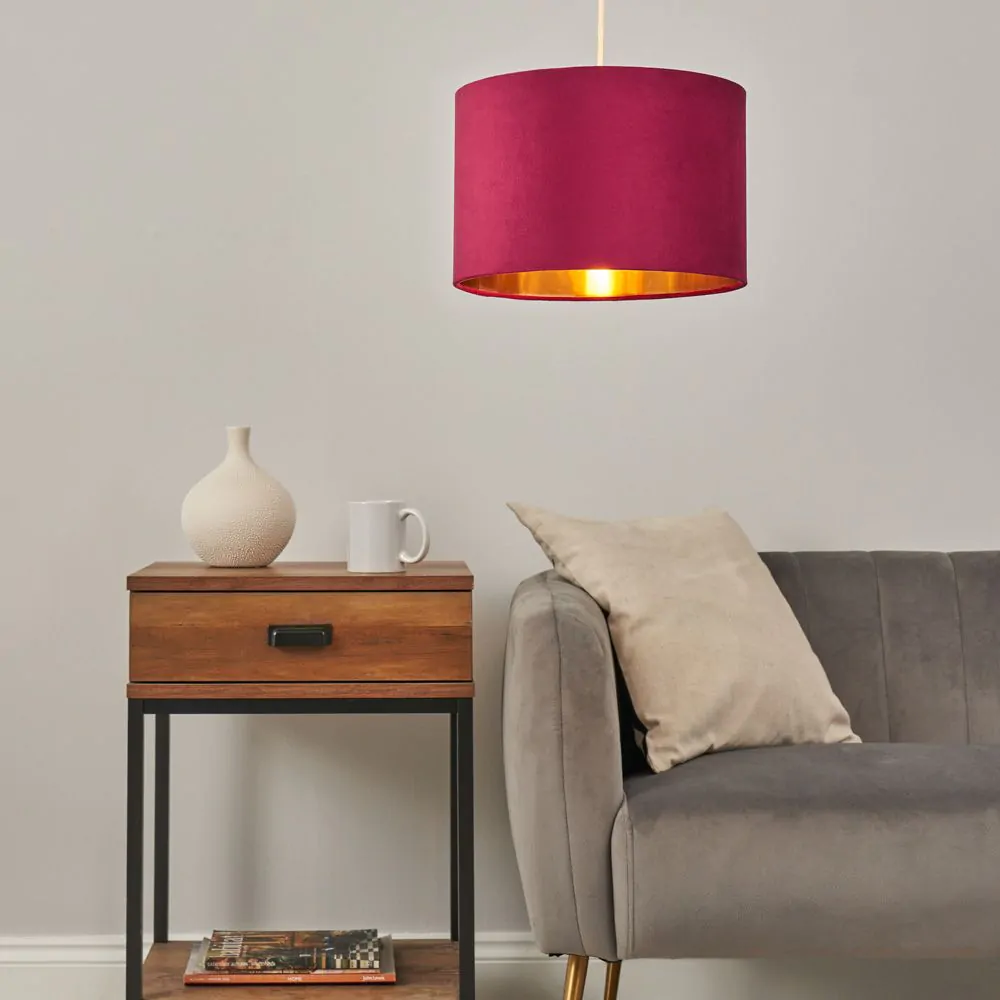 Velvet 30cm Easyfit Shade, Raspberry Red - Image 2