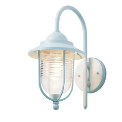 Walker Outdoor Fishermans Style Wall Light, Pale Blue