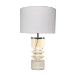 Willow Ribbed Glass Table Lamp, Champagne