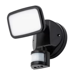 Wilson Single 10 Watt LED Outdoor Flood Light With PIR Sensor, Black