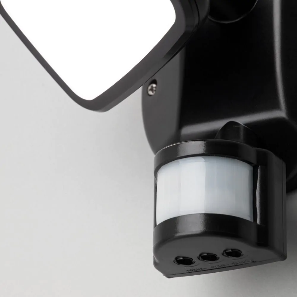 Wilson Single 10 Watt LED Outdoor Flood Light With PIR Sensor, Black - Image 5