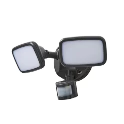 Wilson Twin 20 Watt LED Outdoor Flood Light With PIR Sensor, Dark Grey