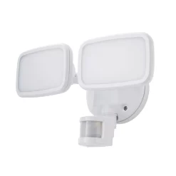 Wilson Twin 20 Watt LED Outdoor Flood Light With PIR Sensor, White
