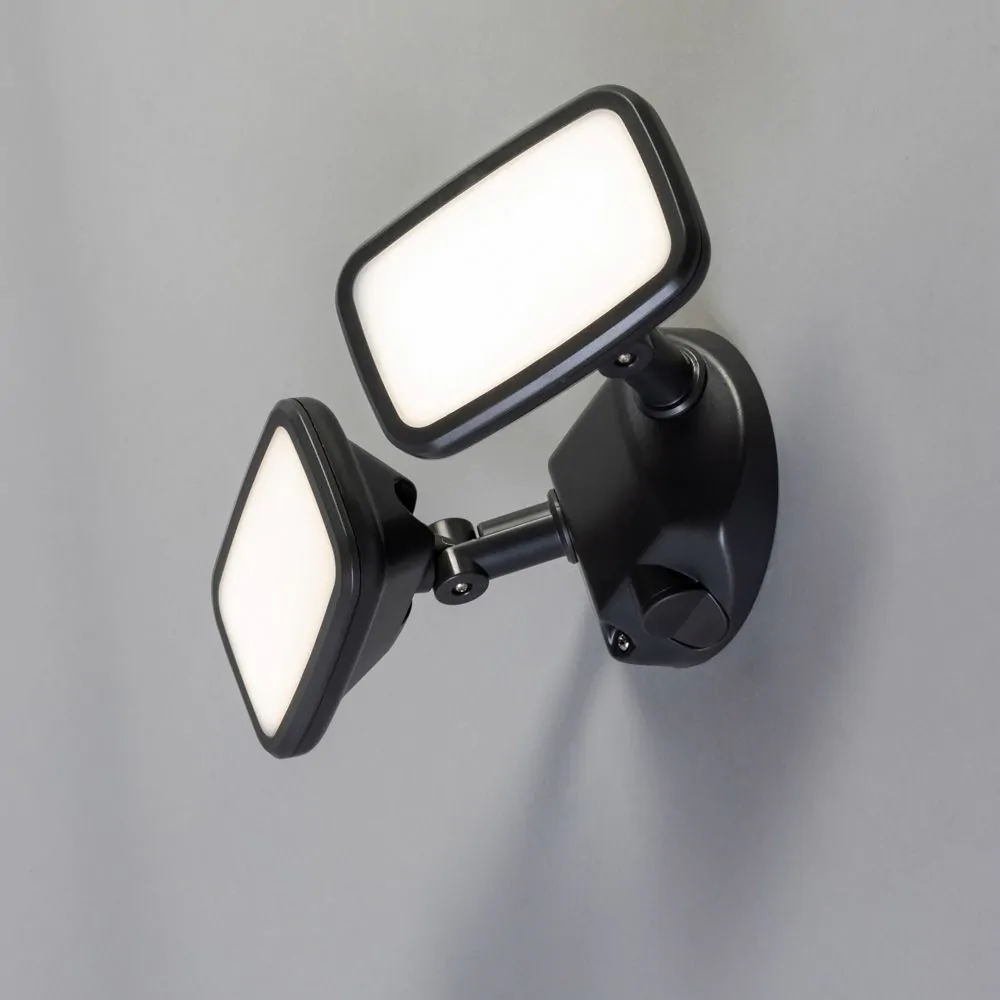 Wilson Twin 20 Watt LED Outdoor Flood Light, Dark Grey - Image 3