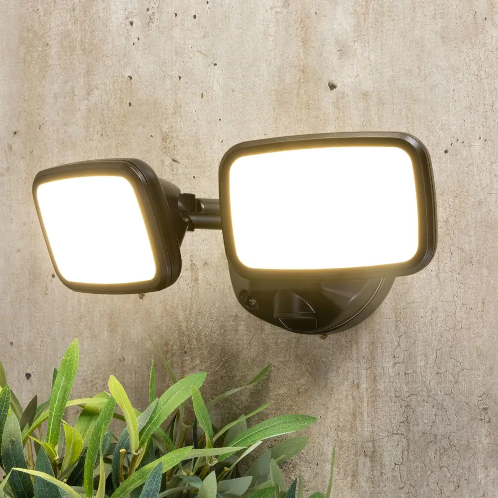 Wilson Twin 20 Watt LED Outdoor Flood Light, Dark Grey - Image 2