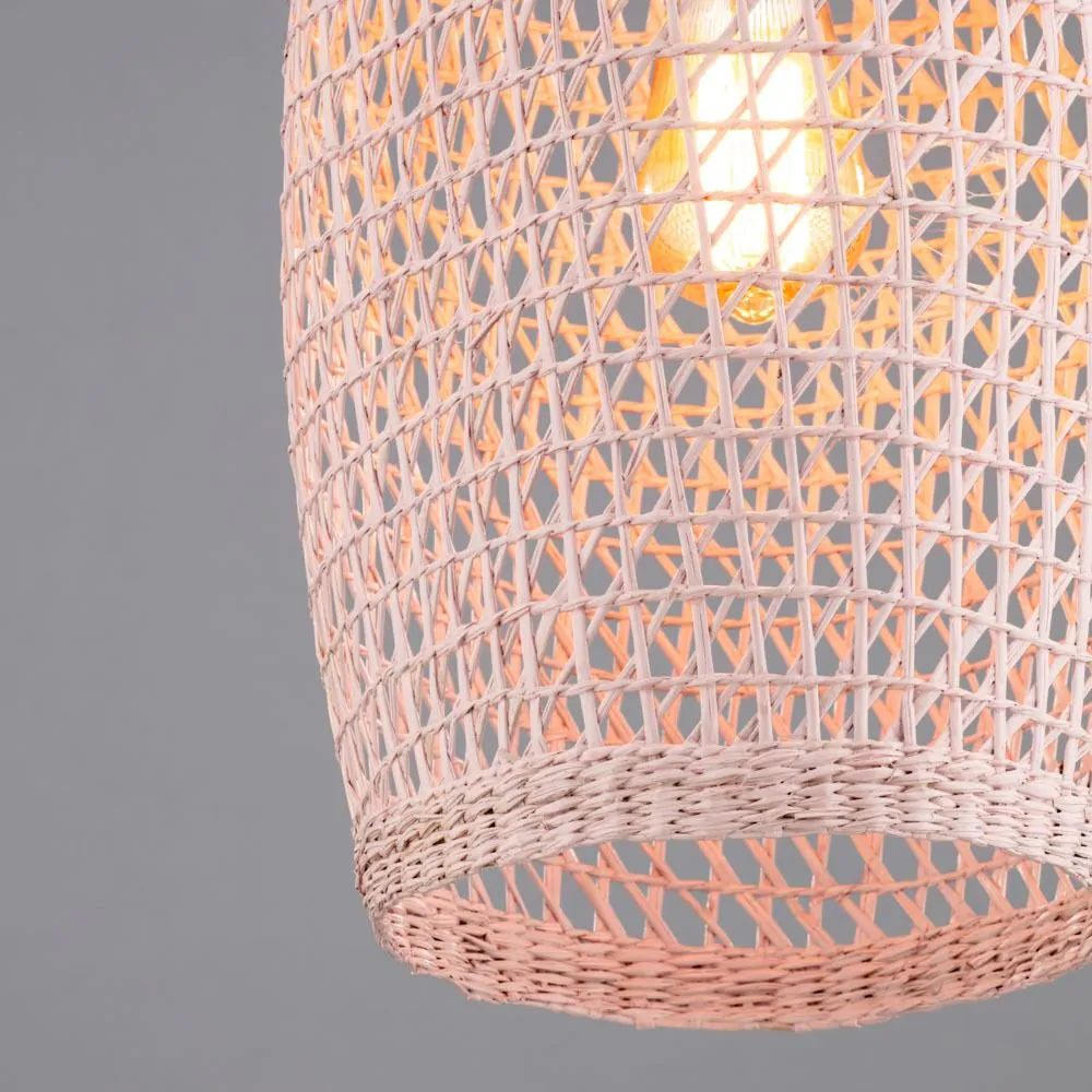 Woven Rattan Easyfit Shade, Matte Pink - Image 7