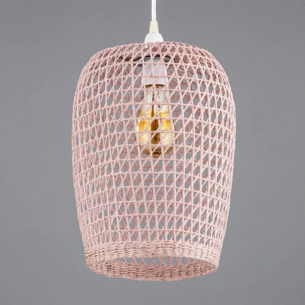 Woven Rattan Easyfit Shade, Matte Pink - Image 6