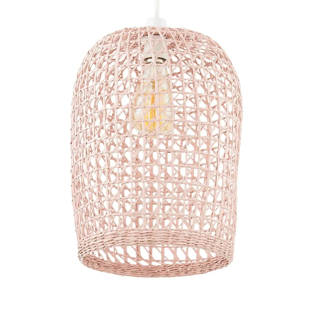 Woven Rattan Easyfit Shade, Matte Pink - Image 3