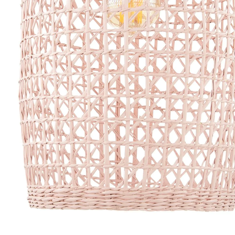 Woven Rattan Easyfit Shade, Matte Pink - Image 4