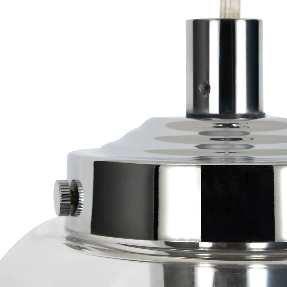 Zeta Clear Glass Bathroom Ceiling Pendant, Chrome - Image 7